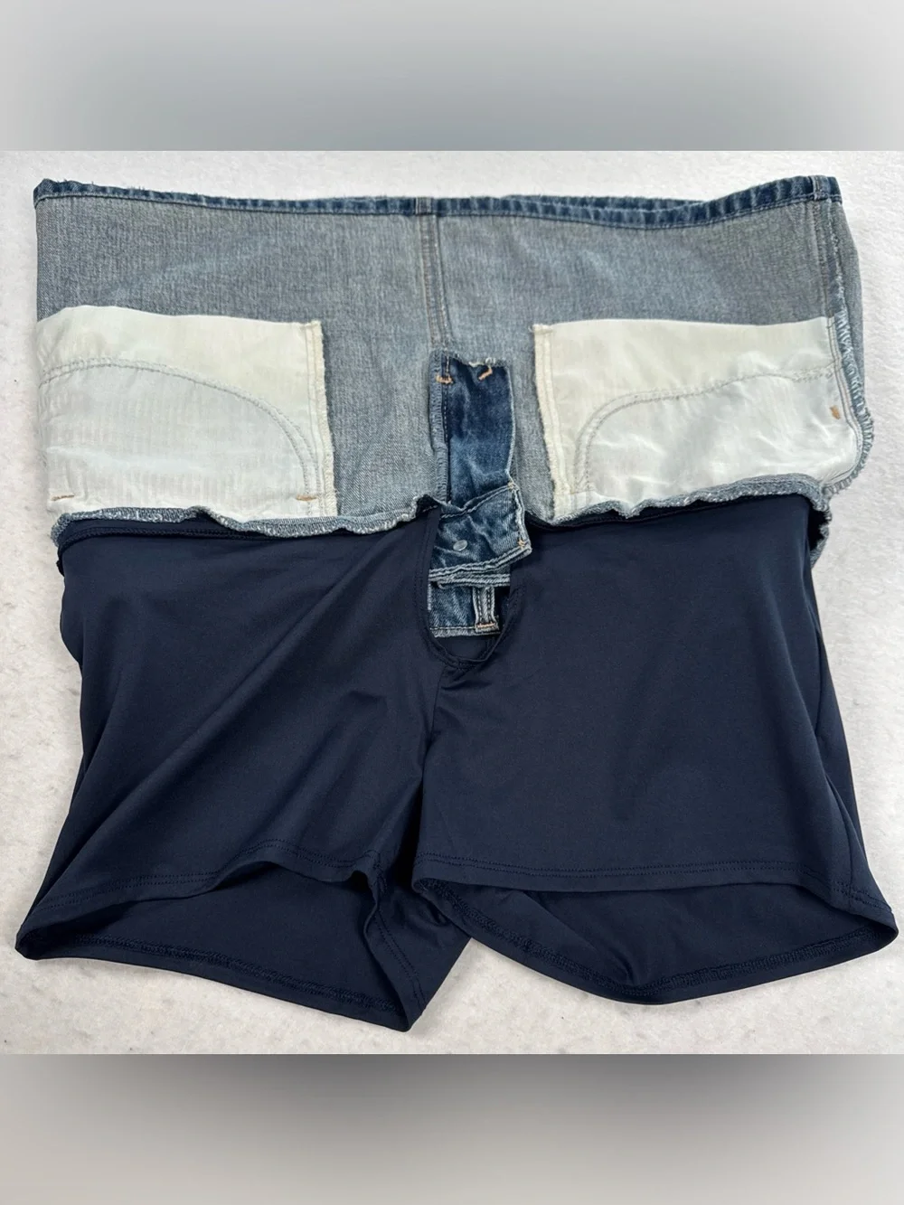 Hollister Denim Mini Skirt Size W28 With Inner Shorts Bows & Hearts Jean